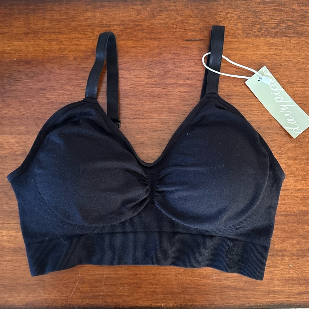Davy Piper Simply Wireless Black Women's Lounge Bra | Size medium